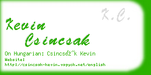 kevin csincsak business card